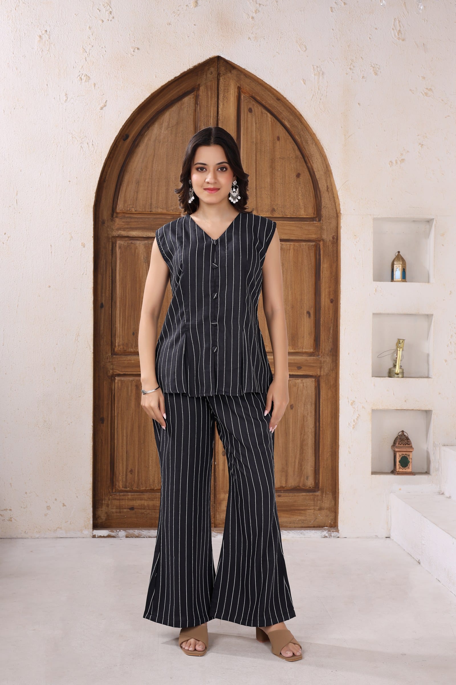 Kaajal Stripe co-ord set — front view