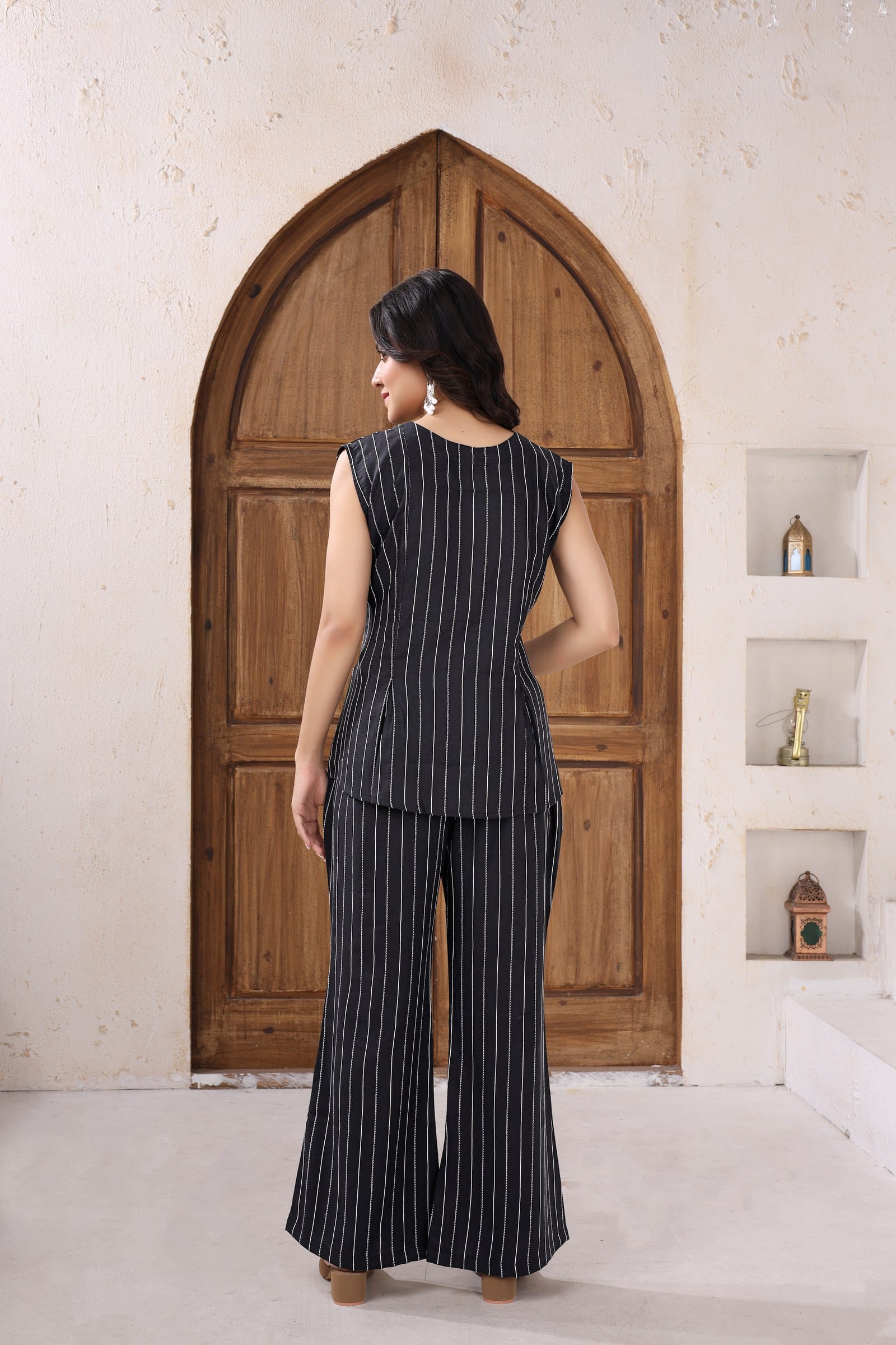 Kaajal Stripe co-ord set — back view
